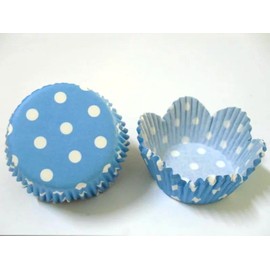 Baby Blue Polka Dot Birthday Paper Muffin Cupcake Liners case Baking Cups 100 pcs,Standard Size 2x1.25inch