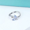 AOBOCO Butterfly Ring Sterling Silver Adjustable Open Rings Blue Butterfly