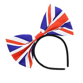 Zac's Alter Ego Large Union Jack Satin Bow Alice Band