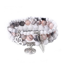 UEUC Tree of Life Yoga Healing Stone Bracelets,Multilayer Lotus Chakra Stone Reiki Bracelet Sets,Anxiety Crystal Natural Stone,for Women Stress Relief(#164)