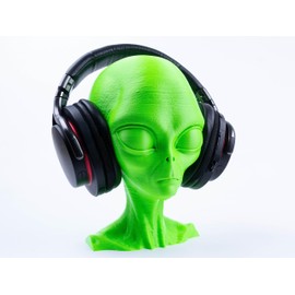 3D VIKINGS Alien Head Headphone Stand | Headphone Holder, Gaming Desk Accessories, Office Desk Setup Accessories 3D printed Headset Stand (Alien)