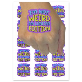 I'm Not Weird I'm Limited Edition Temporary Tattoo Water Resistant Fake Body Art Set Collection - 54 1" Tattoos (1 Sheet)