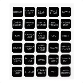 Five Oceans 30 Pcs Boat Sticker Kit, Marine Switch Labels, Waterproof Translucent Switch Panel Stickers - FO4764