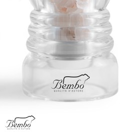 BEMBO Salt Mill - Transparent, Elegant Ceramic Movement with Pink Himalayan Salt - Gift Box - Height 21 cm