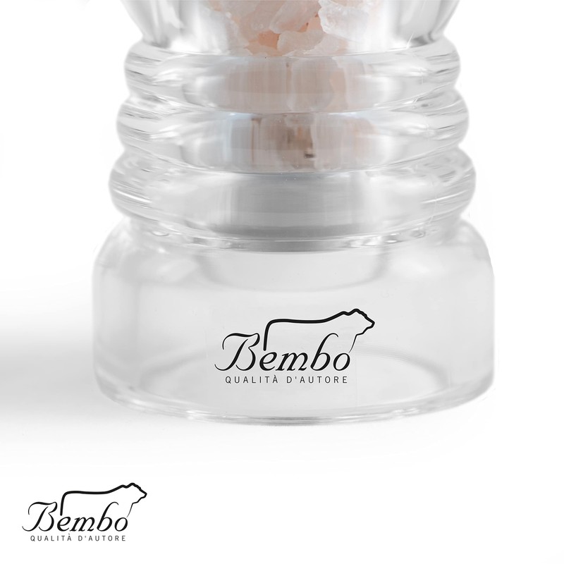 BEMBO Salt Mill - Transparent, Elegant Ceramic Movement with Pink