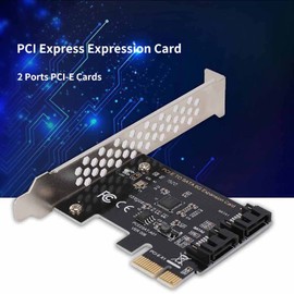 PCI-E SATA Card, Richer-R PCI-E Cards PCI Express to SATA 3.0 2-Port SATA III 6Gbps Expansion Adapter Boards with Full Speed of 6GBPS Bandwidth Transmission
