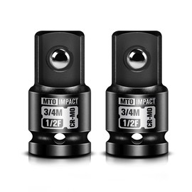 MTO 2 Pieces 1/2" Female to 3/4" Male Impact Socket Adapter, 1/2" Drive Impact Socket Adapter Set, Chrome Molybdenum Alloy Steel