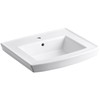 KOHLER K-2358-1-0 Archer Pedestal Bathroom Sink Basin with Single-Hole Faucet