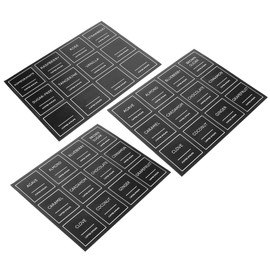 Hemoton Waterproof Writable Coffee Syrup Labels - 36 Pack, 2.5 Inch Black Kitchen Stickers for Bottles & Containers