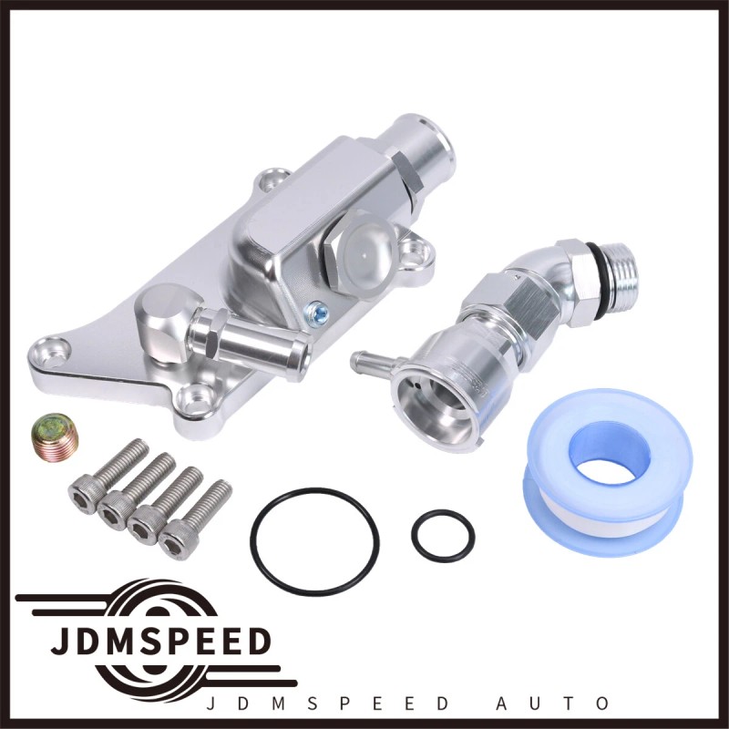 JDMSPEED AUTO Coolant Housing W/ Straight Elbow Hose Fitting Upper
