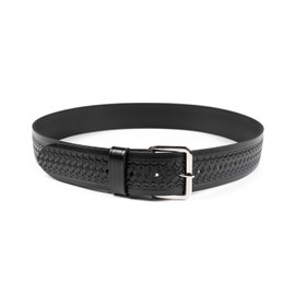 First Class Police, Sheriff, and Security 1.5" & 1.75" Plain and Basketweave Uniform Work Duty Genuine Leather Belt (38, Basketweave 1.75" Nickel Buckle)