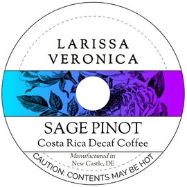 Sage Pinot Costa Rica Decaf Coffee (Single Serve K-Cup Pods) (Gourmet, Naturally Flavored, Whole Coffee Beans) (12 pods, ZIN: 577872) - 3 Pack