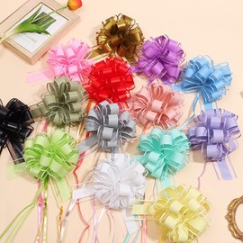 6 PCS Large Pull Bows,Pull Bows for Gifts,6 inches,pertain for Wrapping Boxes or Flower Decorations, Valentine's Day Gift Decorations,Christmas Party Birthday Gift Decoration Bow(Blue-Green)