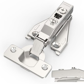 Chibery 9/16", 1/2", 5/8", 3/4" Overlay Soft Close Concealed Hinge for Face Frame Door ＆ Frameless Door, 3D Clip-on Plate, Self Closing Hidden Satin Nickel, 105° Angle, H=3, Full Overlay, 30 Pack