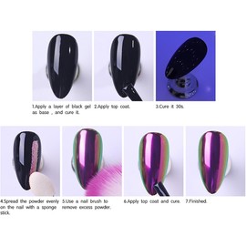 Juego de 4 piezas con efecto camaleón y purpurina en polvo de uñas con pigmento metálico, esmalte de polvo cromado, pigmento brillante, decoración de bricolaje, efecto sirena, pigmento cromado, polvo