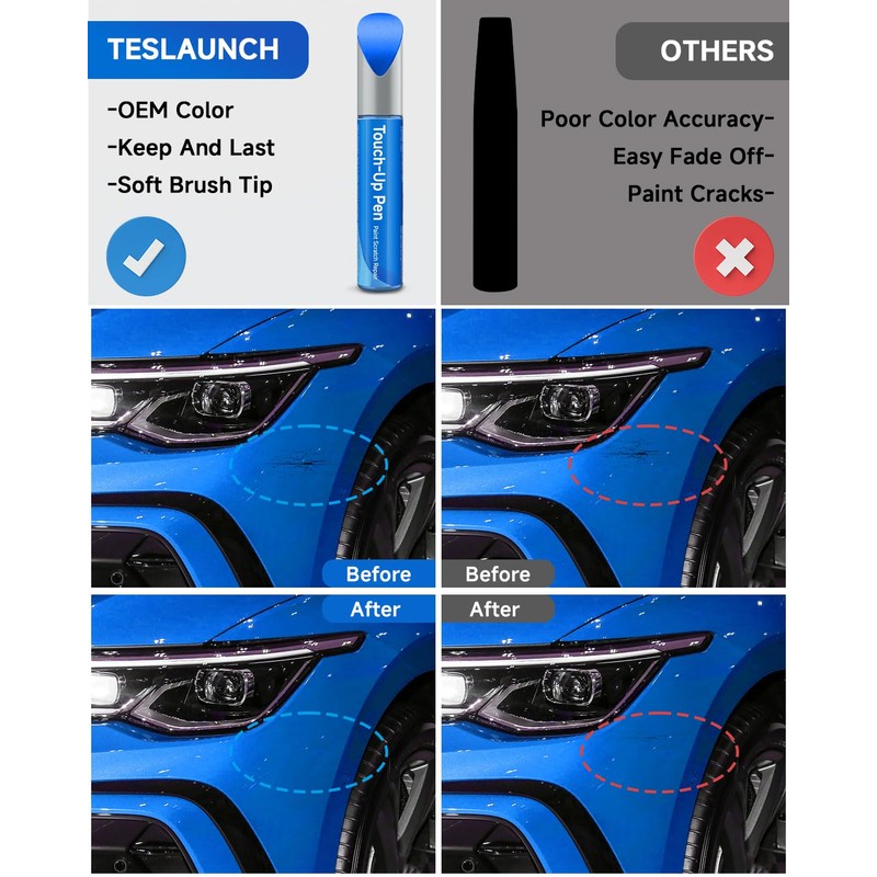 RSACET LD5C/D7 Cornflower Blue Touch Up Paint Compatible with Volkswagen