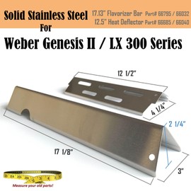 Genesis ii Flavorizer Bars Heat Deflector Grill Replacement Part for Weber Genesis 2 Grill Parts GS4 Flavor Bars II/Lx 300 Series ii E-310 ii S-310 ii SE-310 E-315 S-335 Weber 66795 66032 66685 66040
