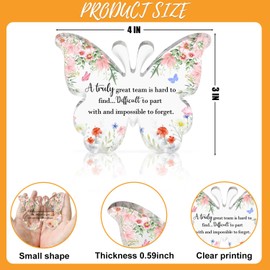 Guawubiang Thank You Gifts for Women & Men, Appreciation Gifts for Coworker, Boss, Teacher - Butterfly Shape Acrylic Keepsake, Floral Decor Acrylic Plaque, Home Decorative Signs 4 * 3 IN