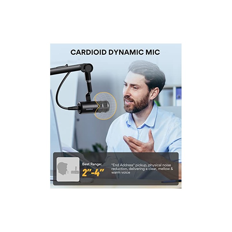MAONO PD100 Micrófono PC Dinámico XLR Podcast Estudio Cardioide de