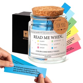 Bible Verse Jar for Emotions and Feelings - Read Me When Glass Hope Jar With Colored Verses - Christian Gifts for Women, Men, Dad, Mom