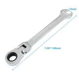 Hordion 13mm Ratcheting Combination Wrench, 12 Point 72-Tooth Flex Head Gear Wrench Box Ended Spanner Tool for Projects Repair