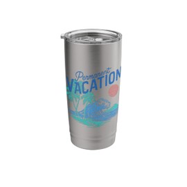 Trendy Permanent Vacation Palms & Island Sunny Scene Stainless Steel Insulated Tumbler