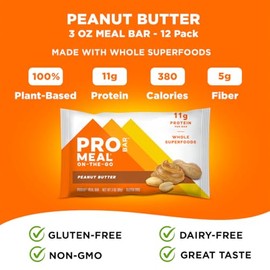 ProBar Meal Bar - Peanut Butter - Certified Organic - 12 Pack, 3 Ounce