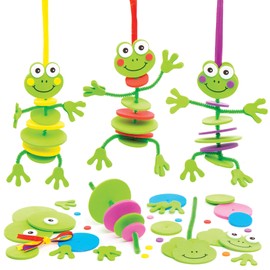 Baker Ross Frog Stacking Decoration Kits, Ideal for Kids' Arts and Crafts, decorations, ornaments, keepsakes (6 Pack)