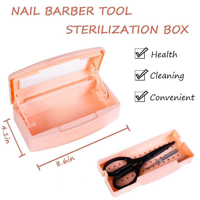 Gusnilo Sterilizer Box Nail Tool Barbicide Disinfectant Jar Plastic Disinfectant