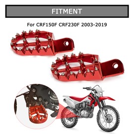 PSLER Dirt Bike Foot Pegs,Motorcycle Footpegs CNC Foot Pedals Rests for CRF150F CRF 150 F CRF230F 2003-2020(Red)
