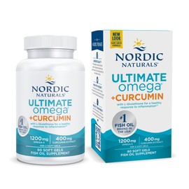 Nordic Naturals Nordic Naturals Omega Curcumin, Lemon - 60 Soft Gels - 1200 mg Omega-3 + 400 mg Optimized Curcumin - Combats Cellular Stress - Non-GMO - 30 Servings