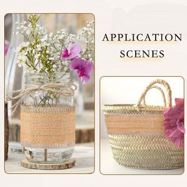 KISSITTY 10.9 Yard Burlap Ribbon Rustic Jute Ribbon Jute Webbing Natural Color Fabric Crafts Ribbon for Flower Bouquet Gift Wrapping Christmas Tree Wedding Home Decor DIY Projects,2-1/4 Inch,Coral