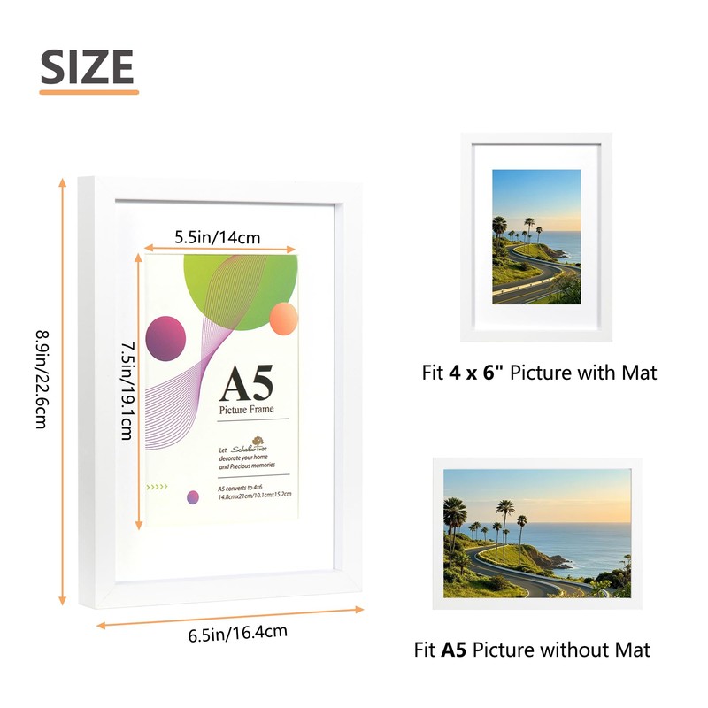 Scholar Tree A5 Frame - 1 Pack A5 White Frame,