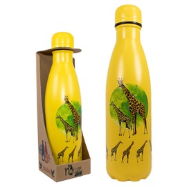 NatureVac - Giraffe from Deluxebase. Stainless Steel Thermal Insulated 17oz Water Bottle. Resuable and Leakproof Vacuum Flask for Gym, Travel, Sports, School.
