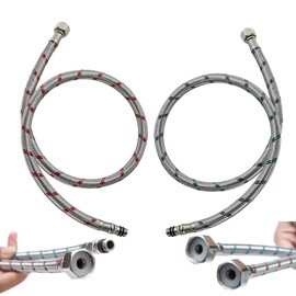 2 Pieces 60 cm high Pressure Flexible Hose, G3/8 inch x M10 x 30 cm x 1 Ag - tap Fitting, 3/8 inch Connection Hose, for Kitchen Hoses