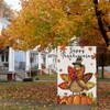 Wodison Happy Thanksgiving Garden Flag 12x18 Inch Double Sided, Small