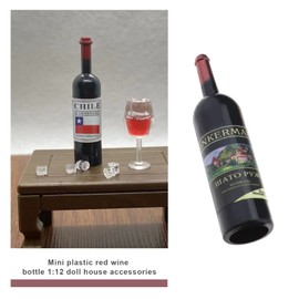 24PCS Dollhouse Miniature Wine Bottles 1:12 Scale Mini Plastic Bottles Simulation Kitchen Pretend Play Toy Model for Dollhouse Kitchen Decoration Accessories