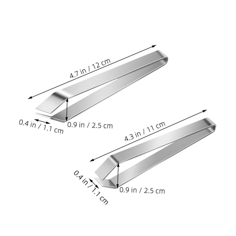 BIUDECO 2pcs Stainless Steel Fish Bone Tweezers Set Precision Meat