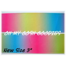 3" OMBRE VARIEGATED PASTEL BRIGHT GORGEOUS GROSGRAIN RIBBON CHEER 4 HAIRBOW