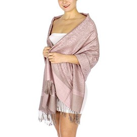 SERENITA Pashmina Shawls. Pashmina Scarfs. Large reversible wraps - Soft paisley Pashminas