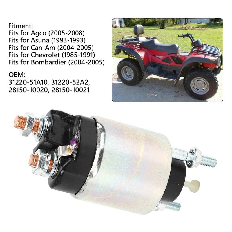 Starter Solenoid Fits For /, Aluminum 12V Starter Solenoid Replacement