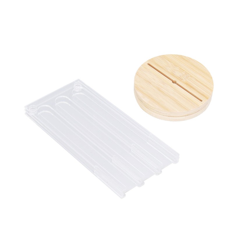 Coffee Capsule Holder Acrylic Bamboo Wood 48 Holes Rotatable Pod