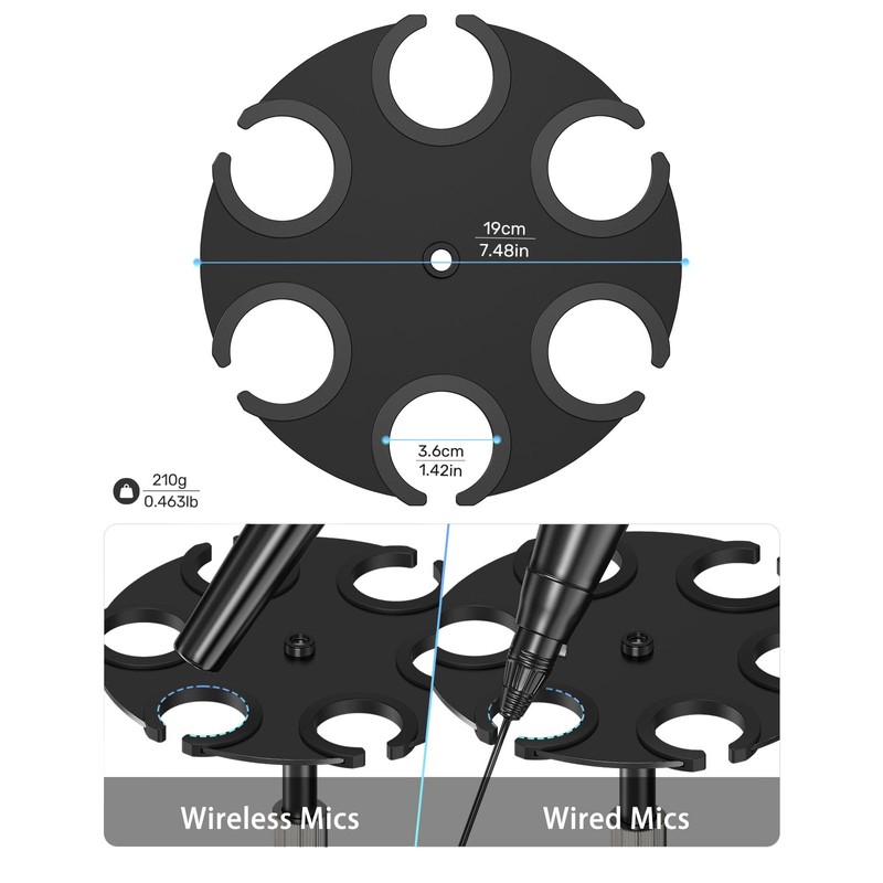 Etour [ 2025 Upgrade ] Multi Microphone Holder for Mic