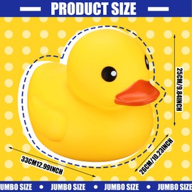 Leitee Jumbo Rubber Duck Giant Ducks Large Rubber Duck Gender Reveal Party 13 Inch Bath Toy for Baby Shower Birthday Party Favors (Yellow)