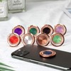 [2 Pack] Concentric Circular Texture Diamond Setting Cell Phone Ring