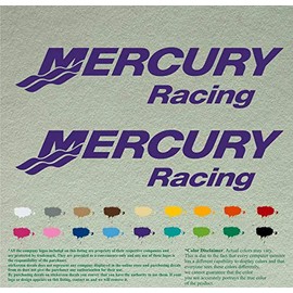 Pair of Mercury Racing Boats Compatible Replacement Decals Vinyl Stickers Boat Outboard Motor Set of 2 (12" X 2.7", Purple 404)