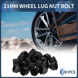 INFINAUTO Wheel Lug Nut Bolt Exterior 21mm Rims Tire Nut Screws Dust Cap Cover Nut Protector Plastic Black