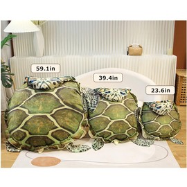Wearable Turtle Shell Pillow Funny Turtle Shell Costume Giant Turtle Plush Toy, Creative Gift for Adults Kids (Green, 40 Inch)