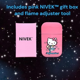 NIVEK Kitty Cat Lighter Y2k 12 Consetellations Horoscope Astrology Zodiac Birth Signs Pretty Pink Flame Kawaii Collectable Japanese Cool Accesories (Aquarius)