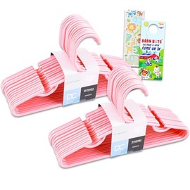 Graydon Hall Pink Hangers for Kids Girls Bulk Bundle - 36 Pack Childrens Clothes Hangers Set Durable Plastic for Girls Closet, Nursery | Plastic Pink Hangers Set
